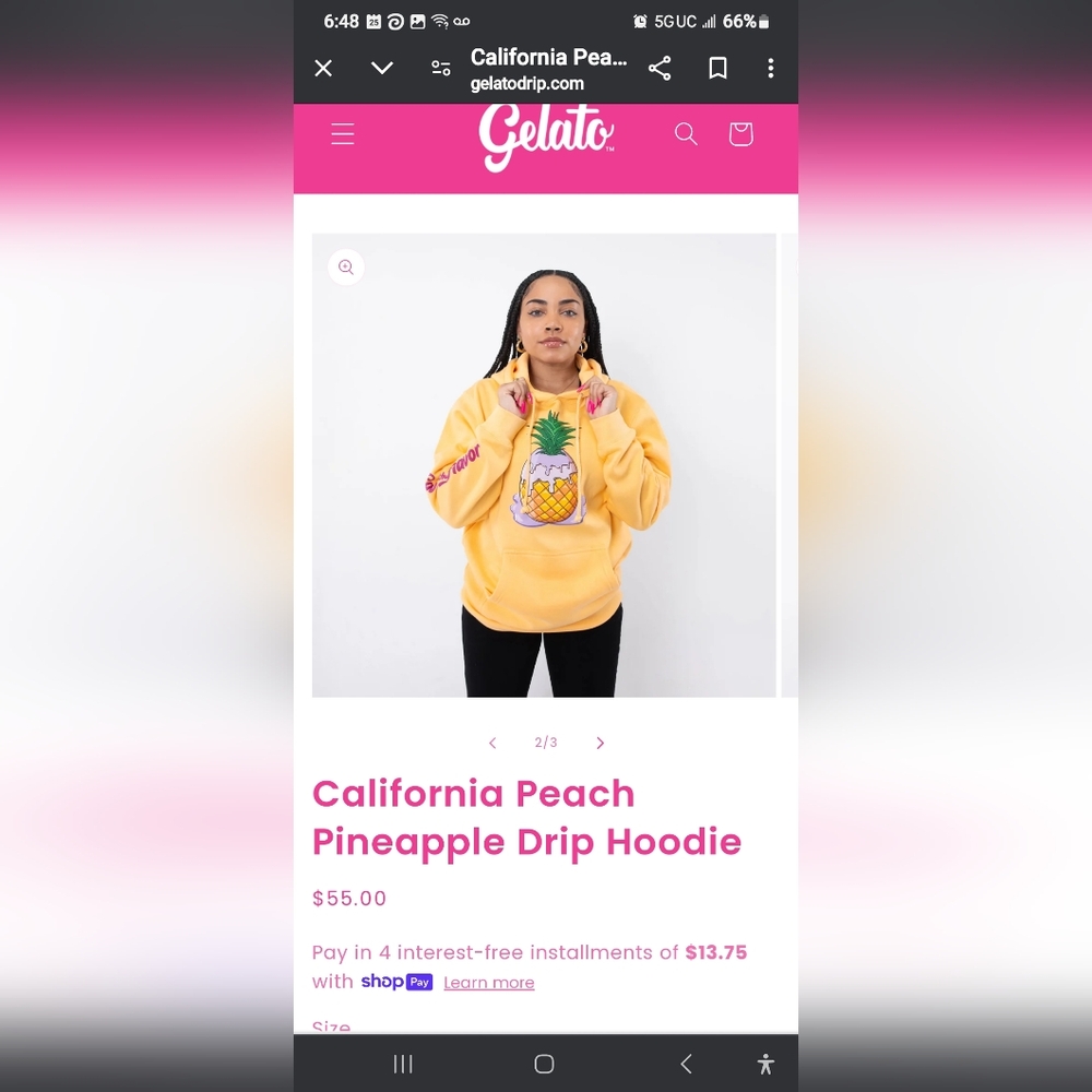Gelato Brand California Peach Pineapple Drip Hoodie